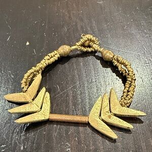 Gold Beaded Arrow Bracelet